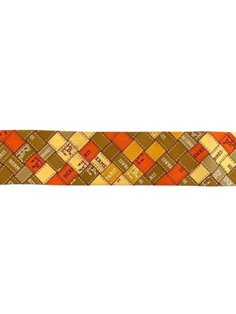 Hermes Ribbon Twilly Orange Cleaned Scarf - Picture 10 of 10
